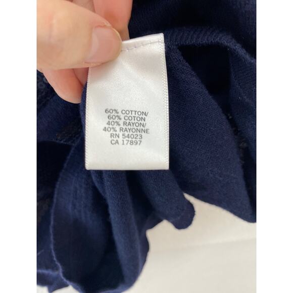 Banana Republic Navy Sequin Roll Neck Tank Top Sleeveless Casual Party Sparkle - Picture 7 of 8